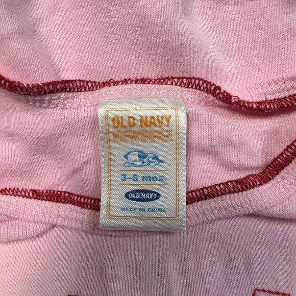 Old Navy Pink Red White Blue Outfit Set Baby Girl 3-6 mo Patriotic Summer Cute - Picture 4 of 6